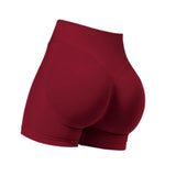 Maxbell Yoga Shorts High Waisted Soft Workout Gym Shorts for Running XL Wine Red