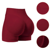 Maxbell Yoga Shorts High Waisted Soft Workout Gym Shorts for Running XL Wine Red