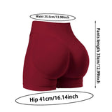 Maxbell Yoga Shorts High Waisted Soft Workout Gym Shorts for Running XL Wine Red