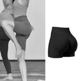 Maxbell Yoga Shorts High Waisted Soft Workout Gym Shorts for Running L Black