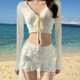 Maxbell Womens Swimsuit V Neck Elegant Breathable Swimwear for Pool Vacation Surfing