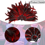 Maxbell Sequins Feather Headpiece Elegant Headwear for Stage Show Dance Role Playing red