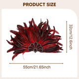 Maxbell Sequins Feather Headpiece Elegant Headwear for Stage Show Dance Role Playing red