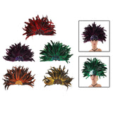 Maxbell Sequins Feather Headpiece Elegant Headwear for Stage Show Dance Role Playing red