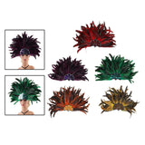 Maxbell Sequins Feather Headpiece Elegant Headwear for Stage Show Dance Role Playing red