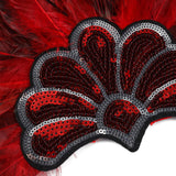 Maxbell Sequins Feather Headpiece Elegant Headwear for Stage Show Dance Role Playing red