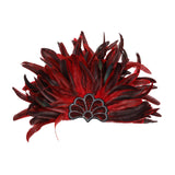 Maxbell Sequins Feather Headpiece Elegant Headwear for Stage Show Dance Role Playing red