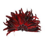 Maxbell Sequins Feather Headpiece Elegant Headwear for Stage Show Dance Role Playing red