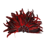 Maxbell Sequins Feather Headpiece Elegant Headwear for Stage Show Dance Role Playing red