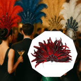 Maxbell Sequins Feather Headpiece Elegant Headwear for Stage Show Dance Role Playing red