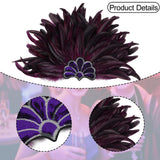 Maxbell Sequins Feather Headpiece Elegant Headwear for Stage Show Dance Role Playing violet