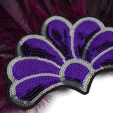 Maxbell Sequins Feather Headpiece Elegant Headwear for Stage Show Dance Role Playing violet