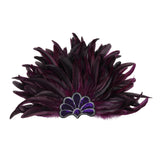 Maxbell Sequins Feather Headpiece Elegant Headwear for Stage Show Dance Role Playing violet