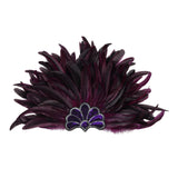 Maxbell Sequins Feather Headpiece Elegant Headwear for Stage Show Dance Role Playing violet