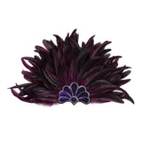 Maxbell Sequins Feather Headpiece Elegant Headwear for Stage Show Dance Role Playing violet