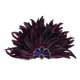 Maxbell Sequins Feather Headpiece Elegant Headwear for Stage Show Dance Role Playing violet