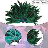 Maxbell Sequins Feather Headpiece Elegant Headwear for Stage Show Dance Role Playing green