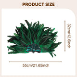 Maxbell Sequins Feather Headpiece Elegant Headwear for Stage Show Dance Role Playing green