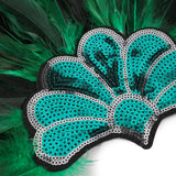 Maxbell Sequins Feather Headpiece Elegant Headwear for Stage Show Dance Role Playing green