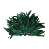 Maxbell Sequins Feather Headpiece Elegant Headwear for Stage Show Dance Role Playing green