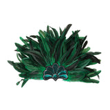 Maxbell Sequins Feather Headpiece Elegant Headwear for Stage Show Dance Role Playing green