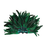 Maxbell Sequins Feather Headpiece Elegant Headwear for Stage Show Dance Role Playing green