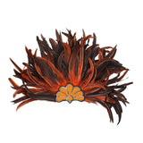 Maxbell Sequins Feather Headpiece Elegant Headwear for Stage Show Dance Role Playing orange