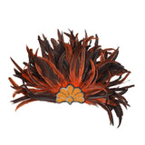 Maxbell Sequins Feather Headpiece Elegant Headwear for Stage Show Dance Role Playing orange