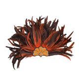 Maxbell Sequins Feather Headpiece Elegant Headwear for Stage Show Dance Role Playing orange