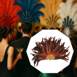 Maxbell Sequins Feather Headpiece Elegant Headwear for Stage Show Dance Role Playing orange