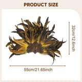 Maxbell Sequins Feather Headpiece Elegant Headwear for Stage Show Dance Role Playing yellow