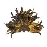 Maxbell Sequins Feather Headpiece Elegant Headwear for Stage Show Dance Role Playing yellow
