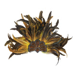 Maxbell Sequins Feather Headpiece Elegant Headwear for Stage Show Dance Role Playing yellow