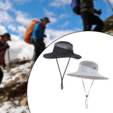 Maxbell Men Sun Hat Wide Brim Fishing Hat Accessory for Beach Multipurpose Quick Dry Black