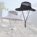 Maxbell Men Sun Hat Wide Brim Fishing Hat Accessory for Beach Multipurpose Quick Dry Black