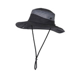Maxbell Men Sun Hat Wide Brim Fishing Hat Accessory for Beach Multipurpose Quick Dry Black