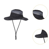 Maxbell Men Sun Hat Wide Brim Fishing Hat Accessory for Beach Multipurpose Quick Dry Black