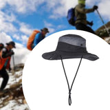 Maxbell Men Sun Hat Wide Brim Fishing Hat Accessory for Beach Multipurpose Quick Dry Black