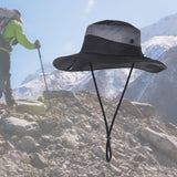 Maxbell Men Sun Hat Wide Brim Fishing Hat Accessory for Beach Multipurpose Quick Dry Black