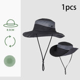 Maxbell Men Sun Hat Wide Brim Fishing Hat Accessory for Beach Multipurpose Quick Dry Black