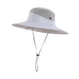 Maxbell Men Sun Hat Wide Brim Fishing Hat Accessory for Beach Multipurpose Quick Dry Light Gray