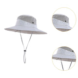 Maxbell Men Sun Hat Wide Brim Fishing Hat Accessory for Beach Multipurpose Quick Dry Light Gray
