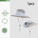 Maxbell Men Sun Hat Wide Brim Fishing Hat Accessory for Beach Multipurpose Quick Dry Light Gray