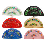Maxbell Folding Hand Held Fan Versatile Wooden for Performance Dancing Props Wedding white
