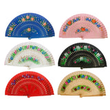 Maxbell Folding Hand Held Fan Versatile Wooden for Performance Dancing Props Wedding white