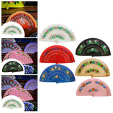 Maxbell Folding Hand Held Fan Versatile Wooden for Performance Dancing Props Wedding white