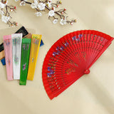 Maxbell Folding Hand Held Fan Versatile Wooden for Performance Dancing Props Wedding white