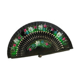 Maxbell Folding Hand Held Fan Versatile Wooden for Performance Dancing Props Wedding black