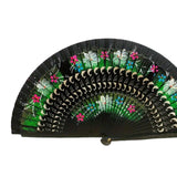 Maxbell Folding Hand Held Fan Versatile Wooden for Performance Dancing Props Wedding black