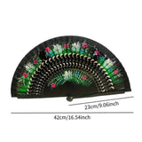 Maxbell Folding Hand Held Fan Versatile Wooden for Performance Dancing Props Wedding black